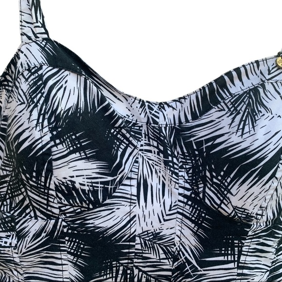 GUESS Floral Halter Sundress Black And White Medium Neck Tie Lining POCKETS - Picture 4 of 10